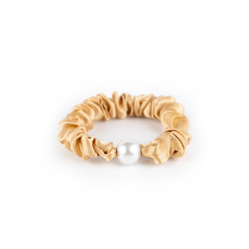 Busy Lizzie Scrunchies  PEARL - GOLD