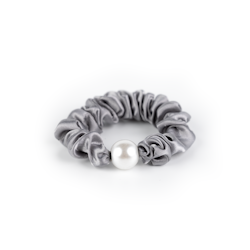 Busy Lizzie Scrunchies  PEARL - GREY