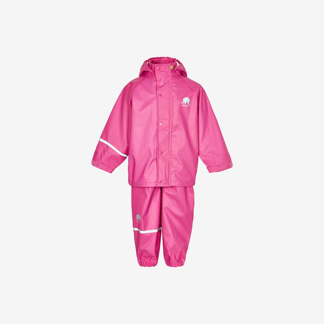 CeLaVi - Basic Rainwear Set/ Regn set -Solid PU- Real pink