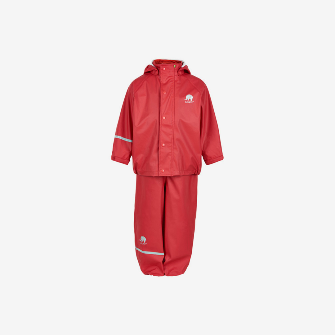 CeLaVi - Basic Rainwear Set/ Regn set -Solid PU- Red