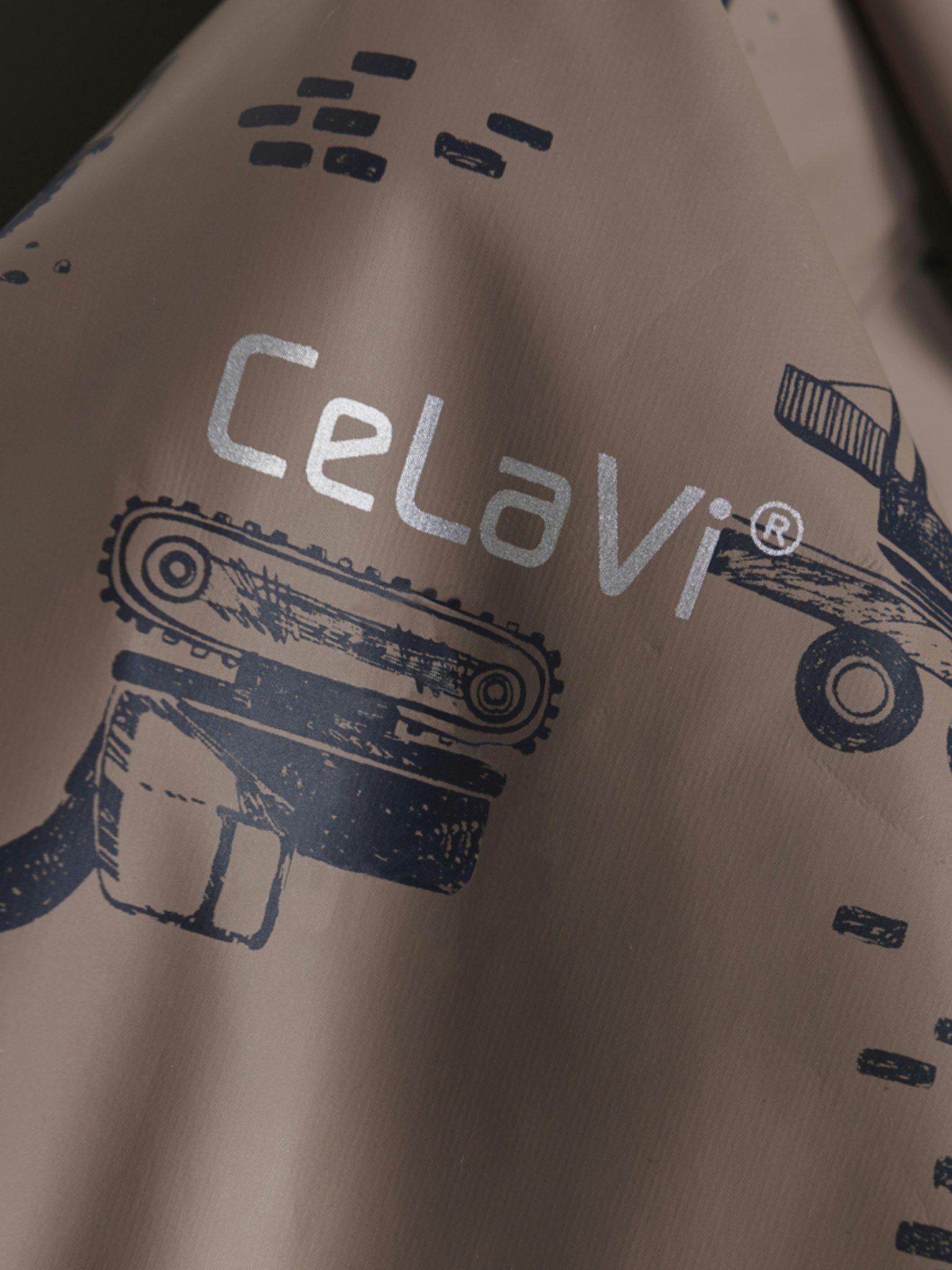 CeLaVi - Rainwear Set -AOP, W.Fleece/ Regnset med fleecefoder- Navy