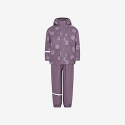 CeLaVi - Rainwear Set -AOP, W.Fleece/ Regnset med fleecefoder- Moonscape