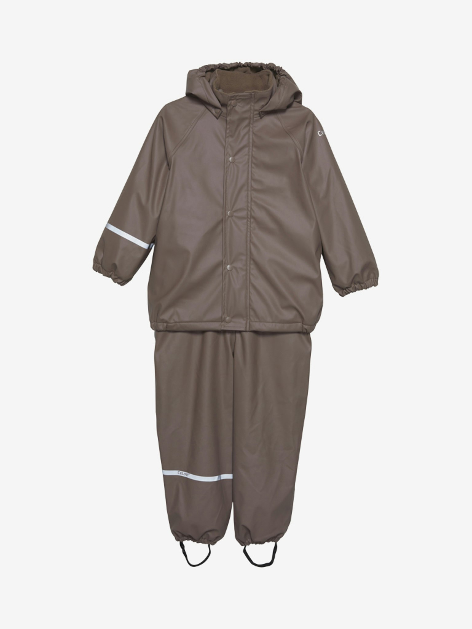 CeLaVi - Rainwear Set -Solid, W.Fleece/ Regnset med fleecefoder- Coffee Quartz