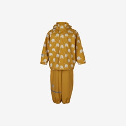 CeLaVi - Rainwear Set Elephant AOP - PU/ Regnset- Mineral Yellow