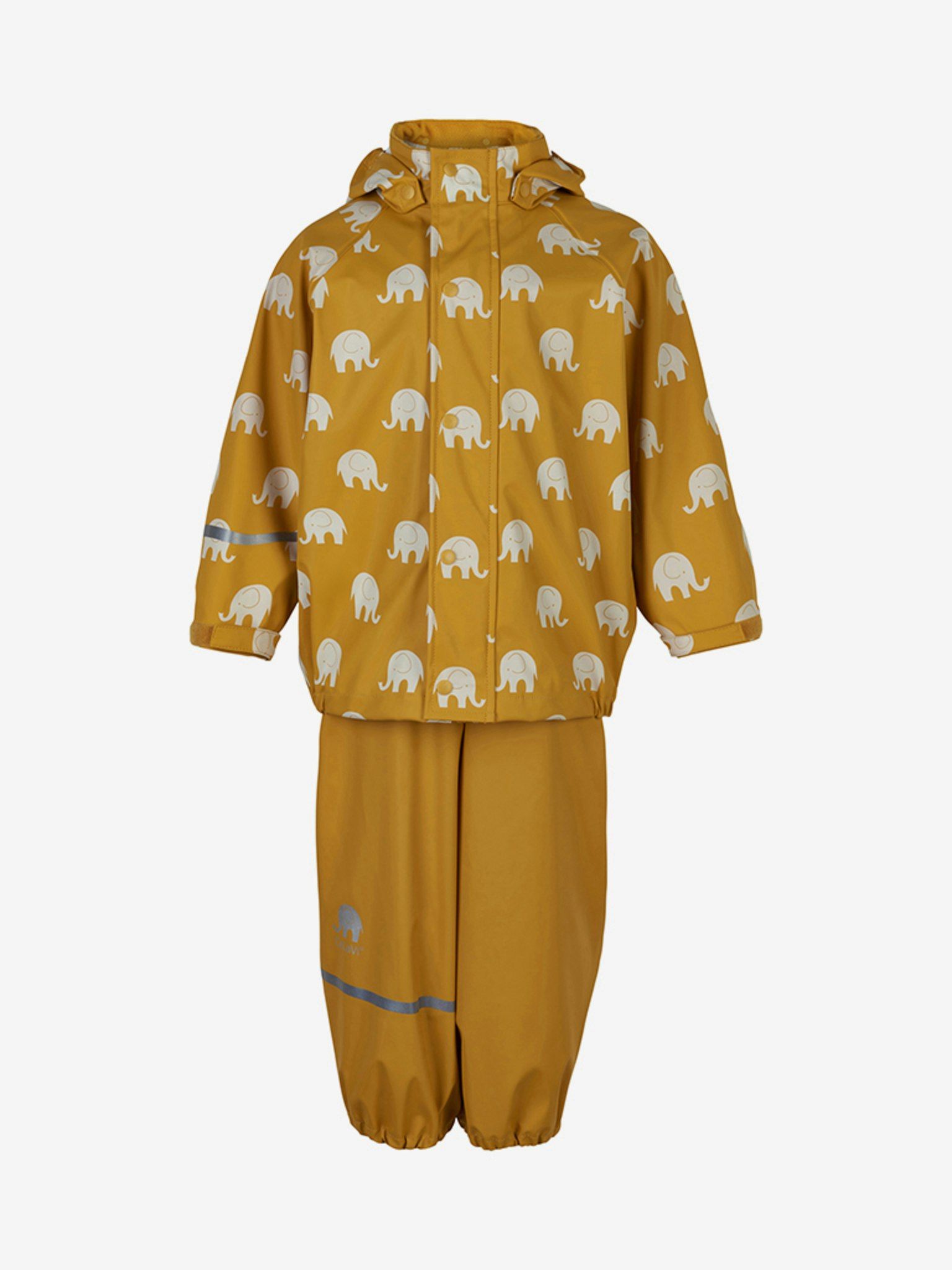 CeLaVi - Rainwear Set Elephant AOP - PU/ Regnset- Mineral Yellow