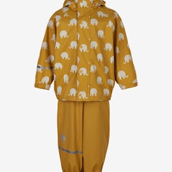 CeLaVi - Rainwear Set Elephant AOP - PU/ Regnset- Mineral Yellow