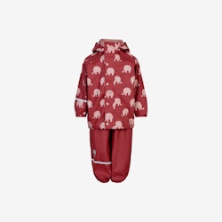CeLaVi - Rainwear Set Elephant AOP - PU/ Regnset- Rio Red