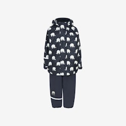 CeLaVi - Rainwear Set Elephant AOP - PU/ Regnset- Dark Navy