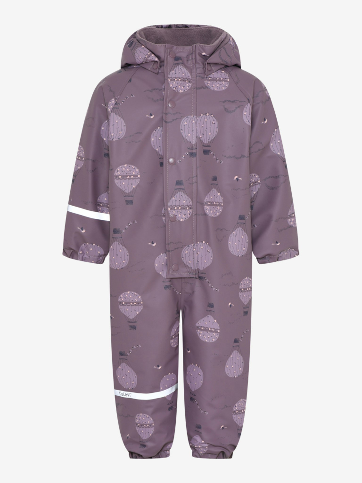CeLaVi - Rainwear Suit -AOP, W.Fleece/ Regnoverall med fleecefoder- Moonscape