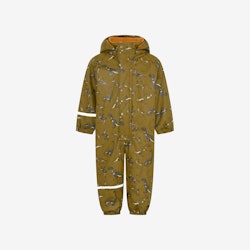 CeLaVi - Rainwear Suit -AOP, W.Fleece/ Regnoverall med fleecefoder- Nutria