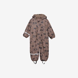 CeLaVi - Rainwear Suit -AOP, W.Fleece/ Regnoverall med fleecefoder- Navy