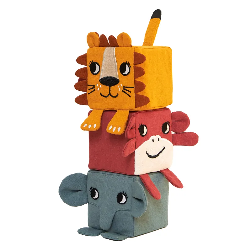 Roommate- Soft Cubes - Monkey, Elephant, Lion