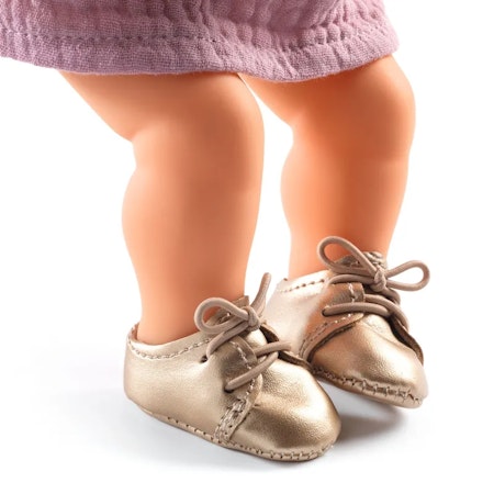 Djeco- Pomea Golden Shoes - Dolls Clothing