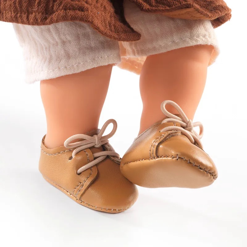 Djeco- Pomea Brown Shoes - Dolls Clothing