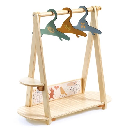 Djeco- Pomea Large Clothes Rack, 3 Hangers