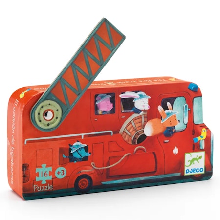 Djeco- Fire truck, 16 pcs/ Pussel