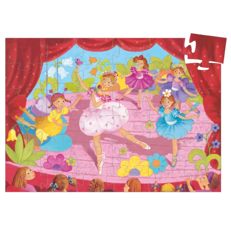 Djeco- Ballerina and flower Puzzle, 36 pcs / Pussel