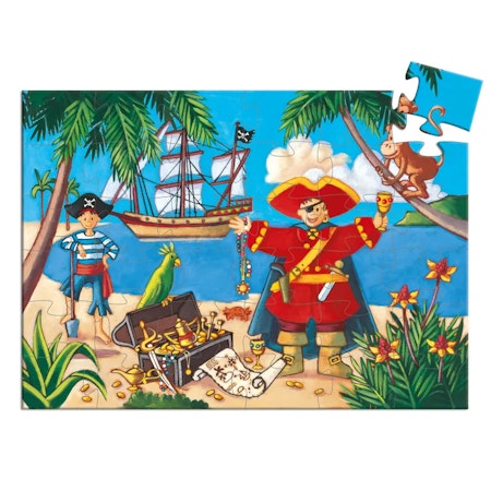 Djeco-  Pirate treasure Puzzle, 36 pcs/ Pussel