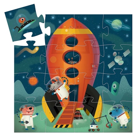 Djeco- Spaceship, 16 pcs / Pussel