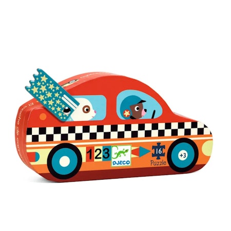 Djeco- The racing car, 16 pcs/ Pussel