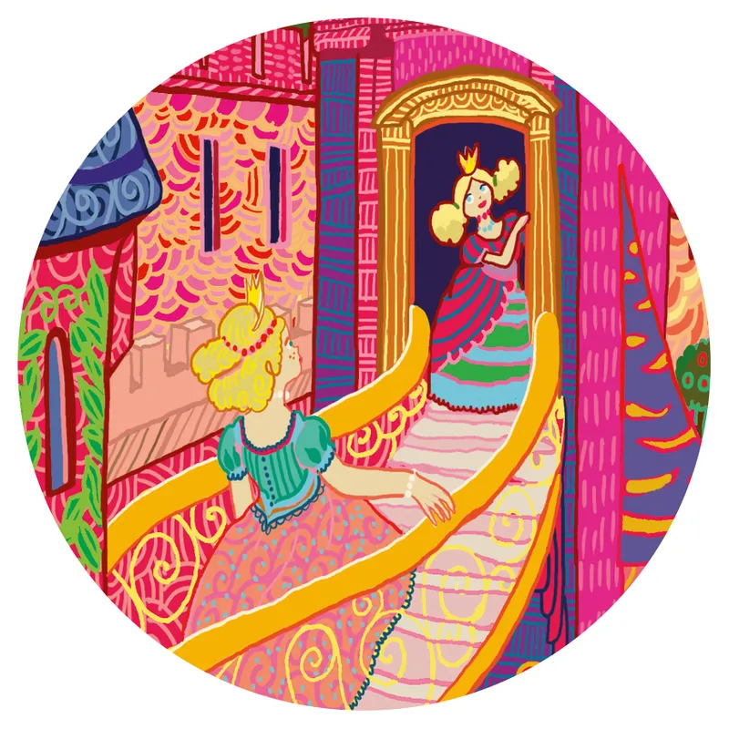 Djeco- Siluettepuzzle, Fairy castle, 54 pcs / Pussel