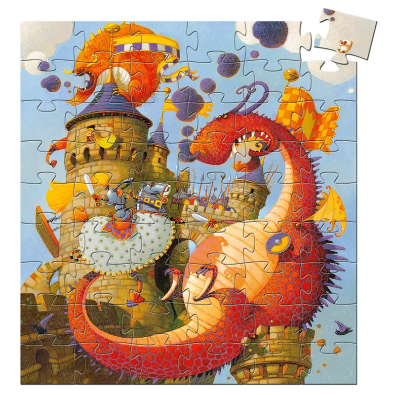 Djeco- Valliant and the Dragon, 54 pcs/ Pussel