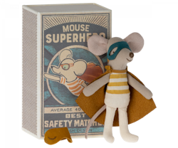 Maileg- Super hero mouse, Little brother in matchbox