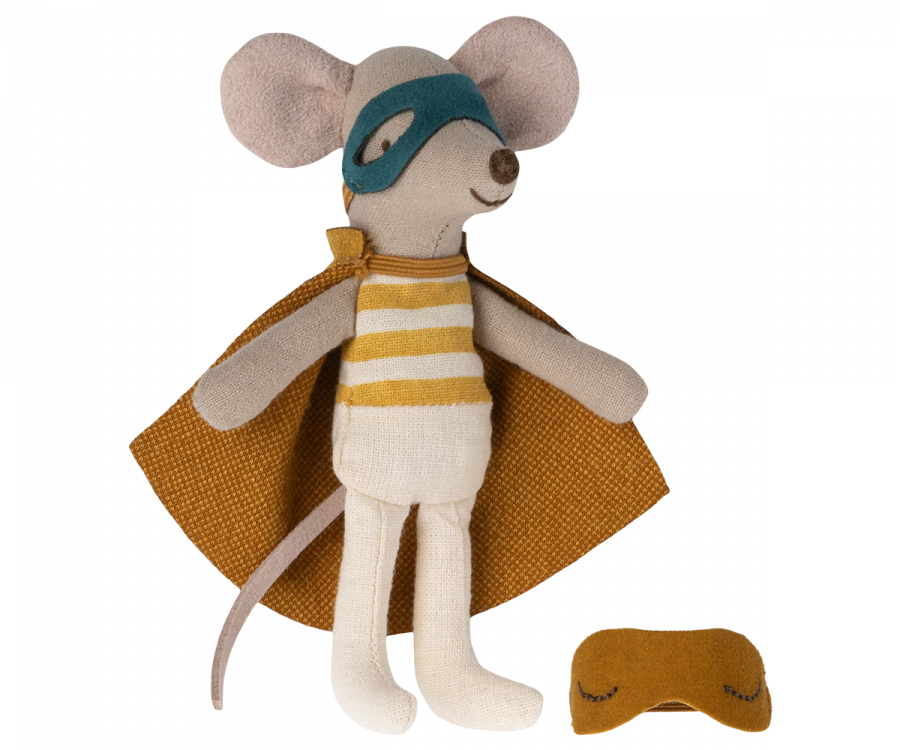 Maileg- Super hero mouse, Little brother in matchbox