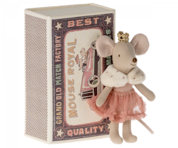 Maileg- Princess mouse, Little sister in matchbox