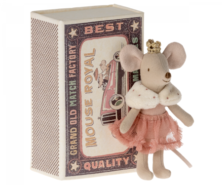 Maileg- Princess mouse, Little sister in matchbox