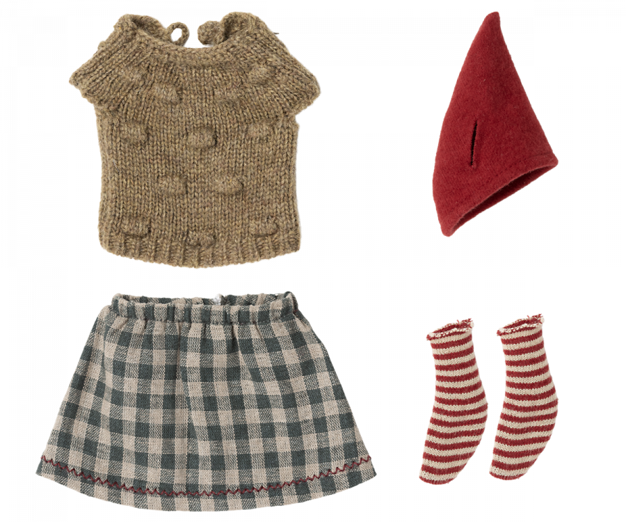 Maileg- Christmas clothes, Medium mouse - Girl