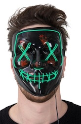 Maskeradkläder LED MASK HORROR GREEN