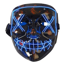 Maskeradkläder LED MASK HORROR BLUE