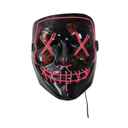 Maskeradkläder LED MASK HORROR RED