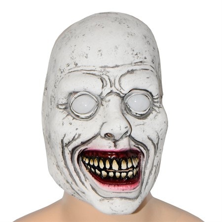 Maskeradkläder LATEX MASK WHITE ZOMBIE