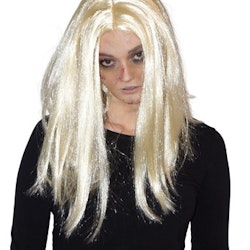 Maskeradkläder PERUK / WIG HALLOWEEN WHITE LONG