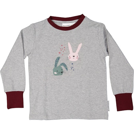 Geggamoja- Långärmad t-shirt i bambu Kanin Grå 110/116