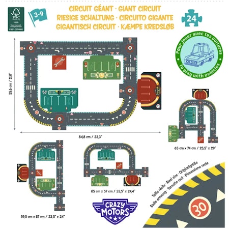 Crazy Motors- City Circuit - Giant Puzzle