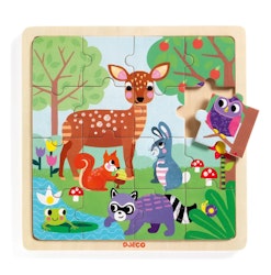 Djeco- Wooden puzzle, Forest, 16 pcs