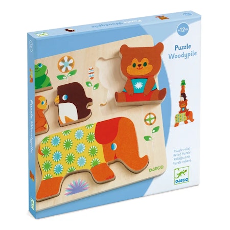 Djeco- Reliefpuzzle, Woodypile, 5 pcs