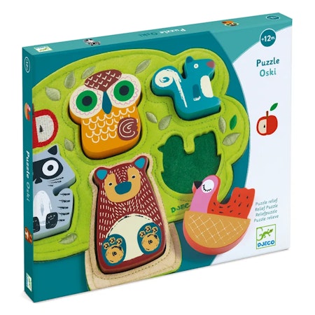 Djeco- Relief puzzle Oski, 5 pcs