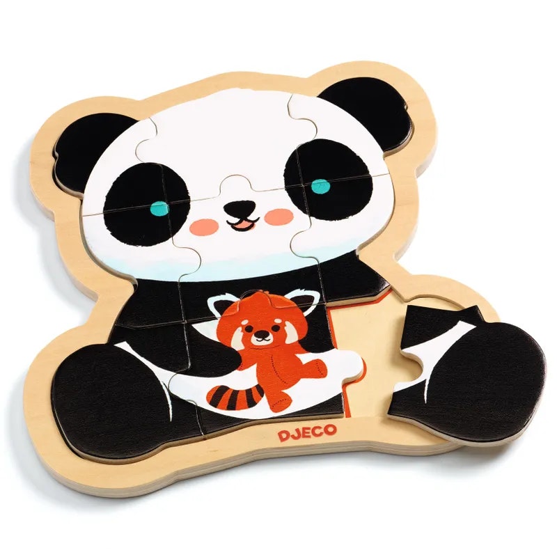 Djeco- Puzzlo Panda, 9 pcs