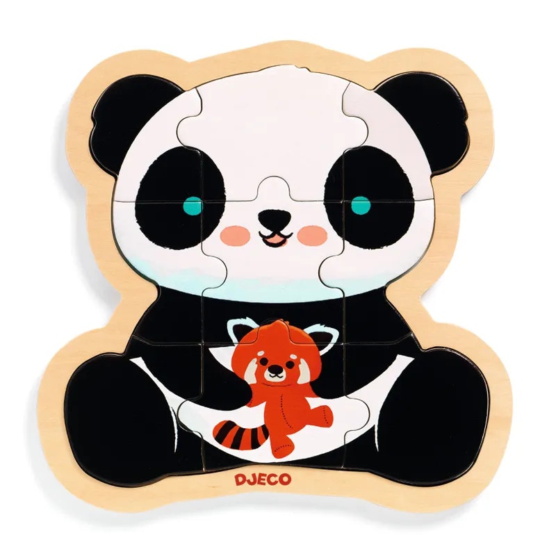Djeco- Puzzlo Panda, 9 pcs