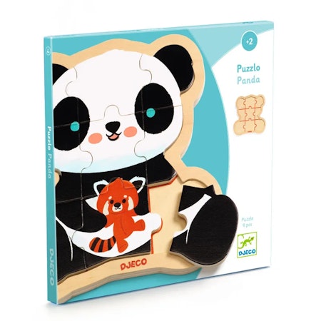 Djeco- Puzzlo Panda, 9 pcs