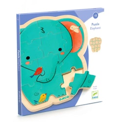 Djeco- Puzzlo Elephant, 14 pcs