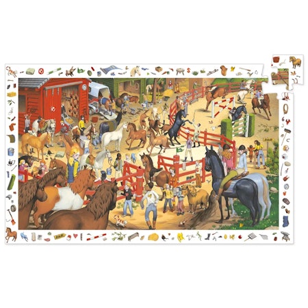 Djeco- Observation puzzle, Horse riding, 200 pcs - FSC MIX