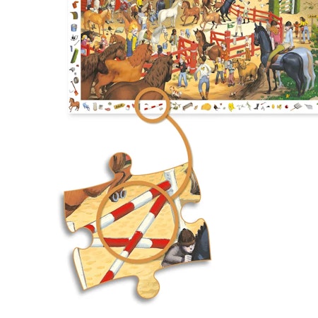 Djeco- Observation puzzle, Horse riding, 200 pcs - FSC MIX