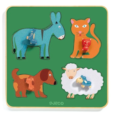Djeco-Family Farm Puzzle, 4 pcs