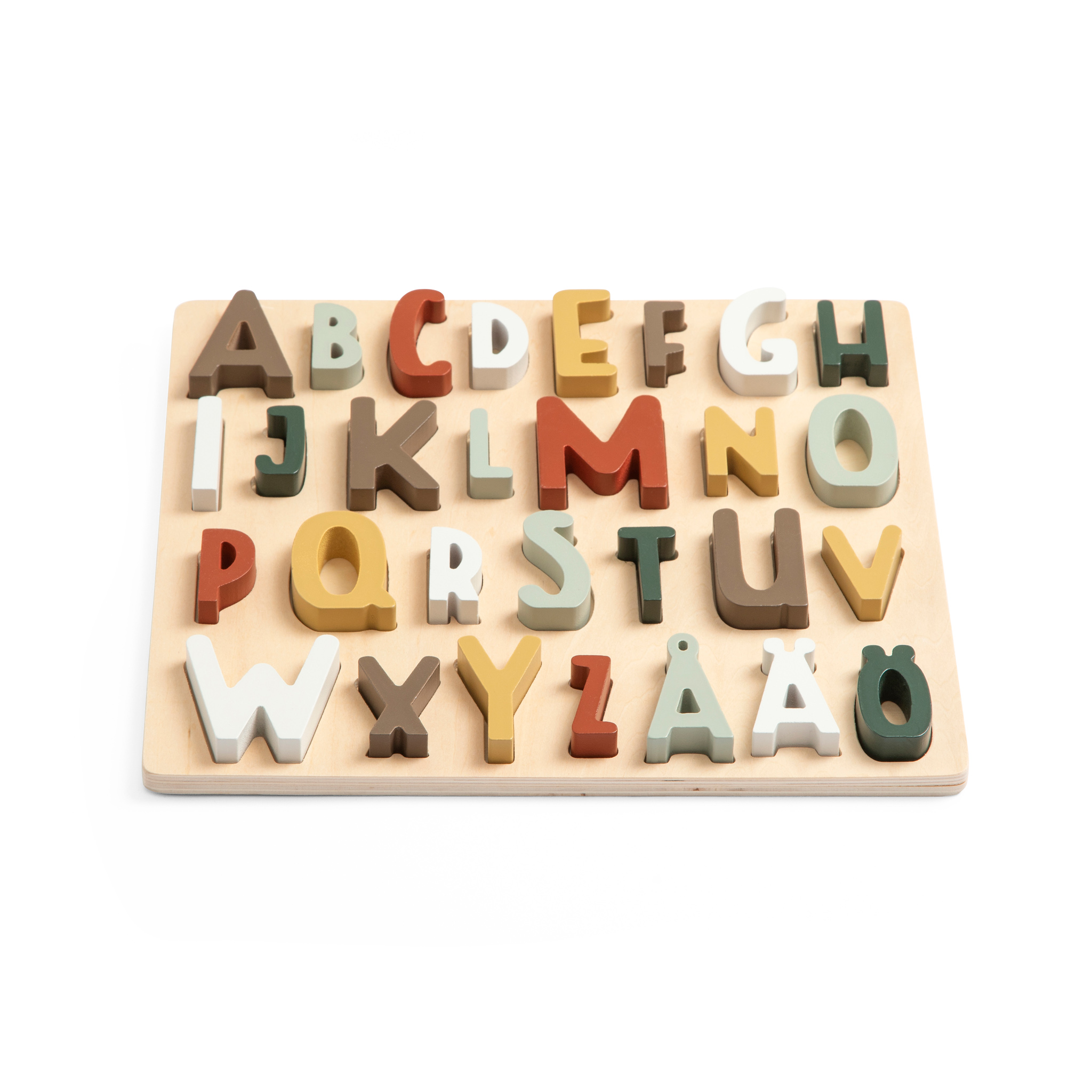 Sebra- Wooden puzzle, Swedish ABC, mixed colours