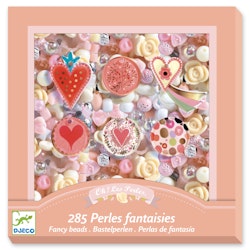 Djeco- 285 vackra akrylpärlor Heart/ Pyssel